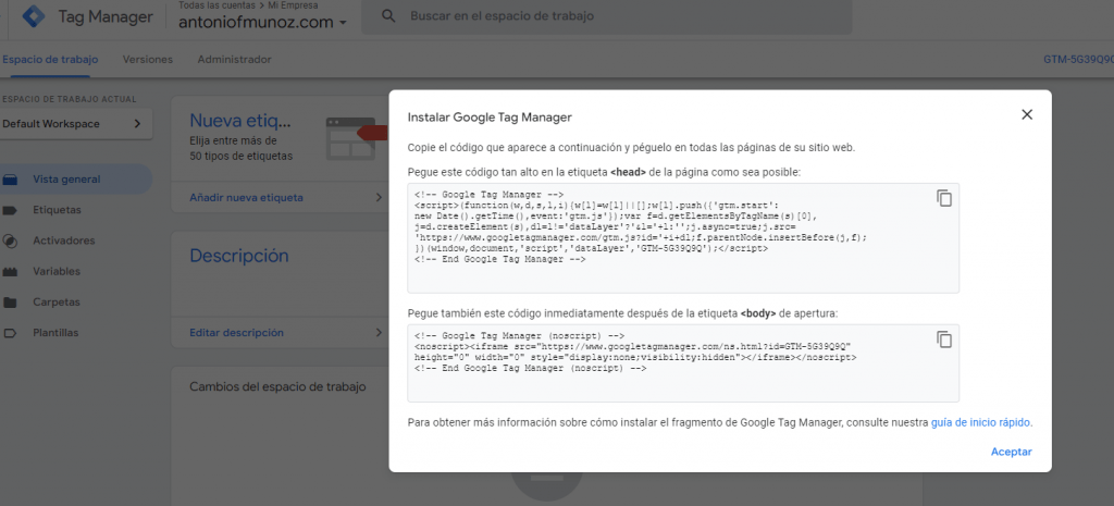 código de google tag manager