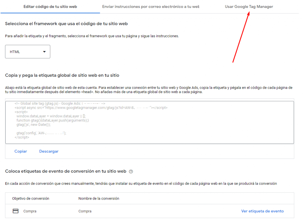 google tag manager conversiones google ads